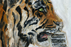 Tiger with sheet music